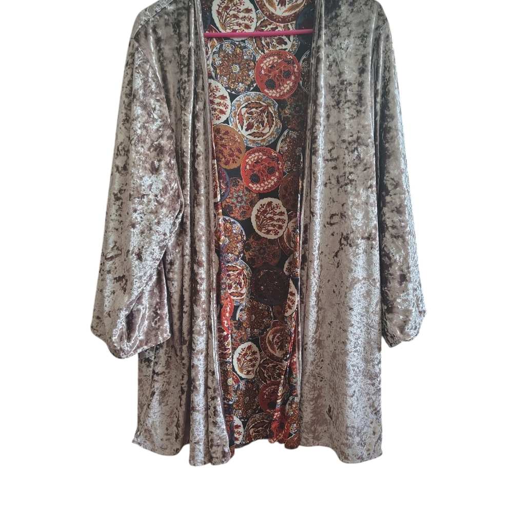 Sophie & Kate Velvet Kimono with Floral Lining, Whimsygoth, Forestcore, Witchy